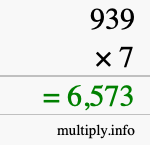 How to calculate 939 times 7 using long multiplication How to calculate 939 times 7 using long multiplication