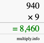 How to calculate 940 times 9 using long multiplication How to calculate 940 times 9 using long multiplication