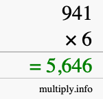 How to calculate 941 times 6 using long multiplication How to calculate 941 times 6 using long multiplication