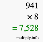 How to calculate 941 times 8 using long multiplication How to calculate 941 times 8 using long multiplication