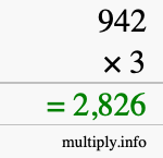 How to calculate 942 times 3 using long multiplication How to calculate 942 times 3 using long multiplication