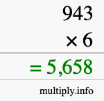 How to calculate 943 times 6 using long multiplication How to calculate 943 times 6 using long multiplication