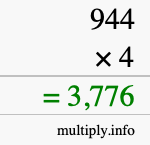 How to calculate 944 times 4 using long multiplication How to calculate 944 times 4 using long multiplication