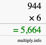 How to calculate 944 times 6 using long multiplication How to calculate 944 times 6 using long multiplication