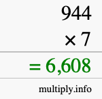 How to calculate 944 times 7 using long multiplication How to calculate 944 times 7 using long multiplication