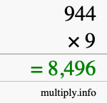 How to calculate 944 times 9 using long multiplication How to calculate 944 times 9 using long multiplication