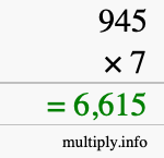 How to calculate 945 times 7 using long multiplication How to calculate 945 times 7 using long multiplication