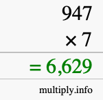 How to calculate 947 times 7 using long multiplication How to calculate 947 times 7 using long multiplication