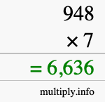 How to calculate 948 times 7 using long multiplication How to calculate 948 times 7 using long multiplication