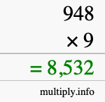 How to calculate 948 times 9 using long multiplication How to calculate 948 times 9 using long multiplication