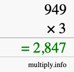 How to calculate 949 times 3 using long multiplication How to calculate 949 times 3 using long multiplication