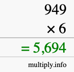 How to calculate 949 times 6 using long multiplication How to calculate 949 times 6 using long multiplication