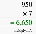 How to calculate 950 times 7 using long multiplication How to calculate 950 times 7 using long multiplication