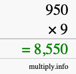 How to calculate 950 times 9 using long multiplication How to calculate 950 times 9 using long multiplication