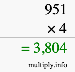 How to calculate 951 times 4 using long multiplication How to calculate 951 times 4 using long multiplication