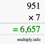 How to calculate 951 times 7 using long multiplication How to calculate 951 times 7 using long multiplication