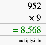 How to calculate 952 times 9 using long multiplication How to calculate 952 times 9 using long multiplication