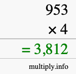 How to calculate 953 times 4 using long multiplication How to calculate 953 times 4 using long multiplication