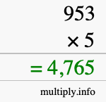 How to calculate 953 times 5 using long multiplication How to calculate 953 times 5 using long multiplication