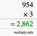 How to calculate 954 times 3 using long multiplication How to calculate 954 times 3 using long multiplication