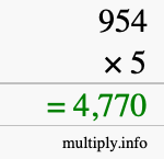 How to calculate 954 times 5 using long multiplication How to calculate 954 times 5 using long multiplication