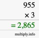 How to calculate 955 times 3 using long multiplication How to calculate 955 times 3 using long multiplication