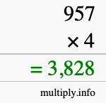 How to calculate 957 times 4 using long multiplication How to calculate 957 times 4 using long multiplication