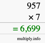 How to calculate 957 times 7 using long multiplication How to calculate 957 times 7 using long multiplication