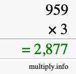 How to calculate 959 times 3 using long multiplication How to calculate 959 times 3 using long multiplication