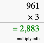 How to calculate 961 times 3 using long multiplication How to calculate 961 times 3 using long multiplication