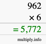 How to calculate 962 times 6 using long multiplication How to calculate 962 times 6 using long multiplication