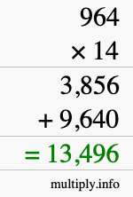 How to calculate 964 times 14 using long multiplication How to calculate 964 times 14 using long multiplication