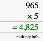 How to calculate 965 times 5 using long multiplication How to calculate 965 times 5 using long multiplication