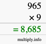 How to calculate 965 times 9 using long multiplication How to calculate 965 times 9 using long multiplication
