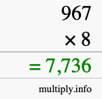 How to calculate 967 times 8 using long multiplication How to calculate 967 times 8 using long multiplication