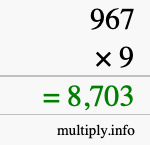 How to calculate 967 times 9 using long multiplication How to calculate 967 times 9 using long multiplication