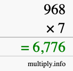 How to calculate 968 times 7 using long multiplication How to calculate 968 times 7 using long multiplication
