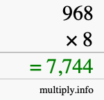 How to calculate 968 times 8 using long multiplication How to calculate 968 times 8 using long multiplication