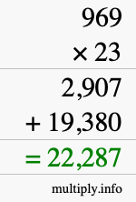 How to calculate 969 times 23 using long multiplication How to calculate 969 times 23 using long multiplication