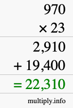 How to calculate 970 times 23 using long multiplication How to calculate 970 times 23 using long multiplication