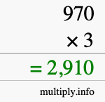 How to calculate 970 times 3 using long multiplication How to calculate 970 times 3 using long multiplication