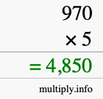 How to calculate 970 times 5 using long multiplication How to calculate 970 times 5 using long multiplication