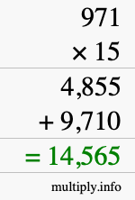 How to calculate 971 times 15 using long multiplication How to calculate 971 times 15 using long multiplication