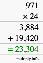 How to calculate 971 times 24 using long multiplication How to calculate 971 times 24 using long multiplication