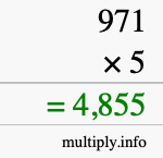 How to calculate 971 times 5 using long multiplication How to calculate 971 times 5 using long multiplication