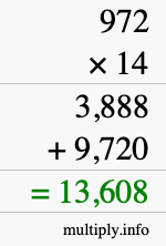 How to calculate 972 times 14 using long multiplication How to calculate 972 times 14 using long multiplication