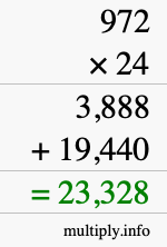 How to calculate 972 times 24 using long multiplication How to calculate 972 times 24 using long multiplication