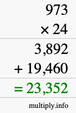 How to calculate 973 times 24 using long multiplication How to calculate 973 times 24 using long multiplication