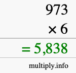 How to calculate 973 times 6 using long multiplication