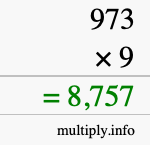 How to calculate 973 times 9 using long multiplication